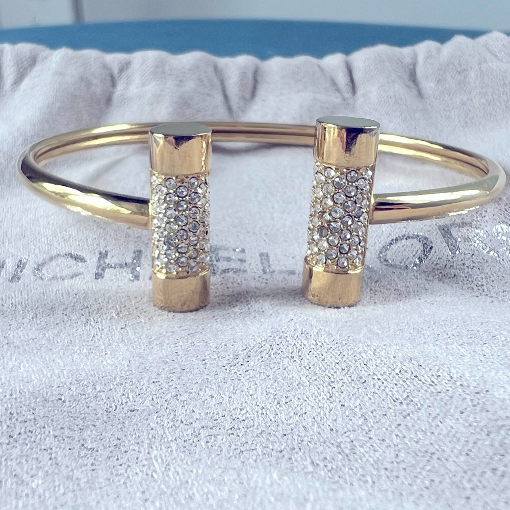 Michael Kors gold and diamanté bangle bracelet